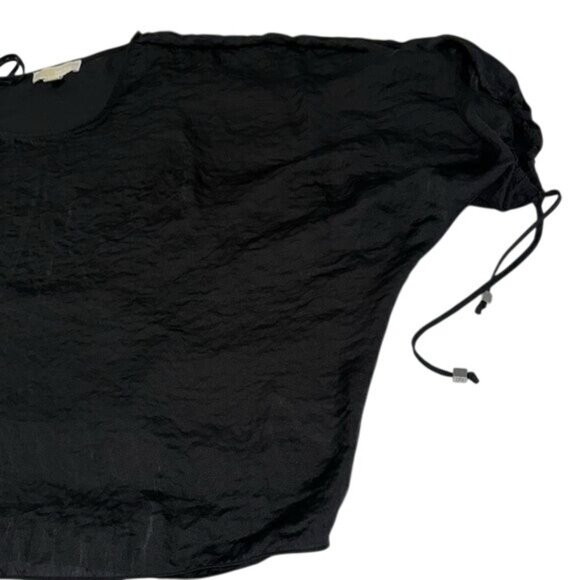 Michael Kors Black Oversized Batwing Top W/ Drawstring Sleeves M - Picture 8 of 10